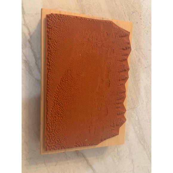 Stampscapes Meadow Lg 057G Rocks Trees Forest Scene Wood Mounted Rubber Stamp - Picture 4 of 4